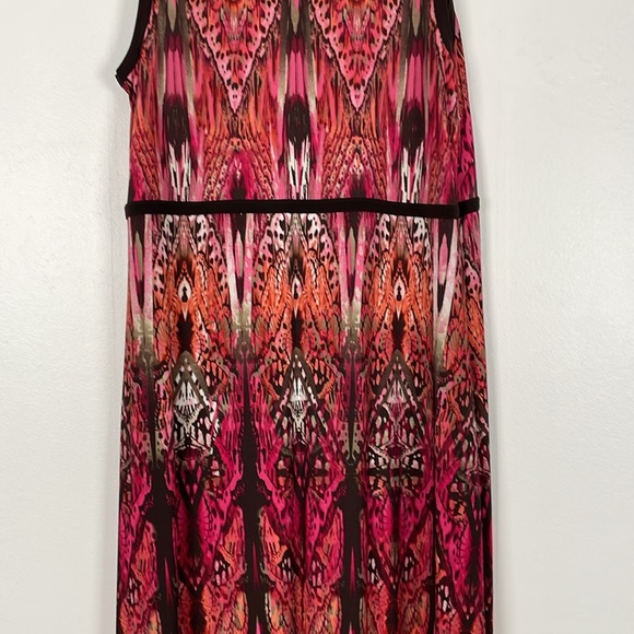 Chico's Women 2L Sleeveless Slinky V Neck Front Slit Stretch Pullover Maxi Dress - Picture 8 of 11